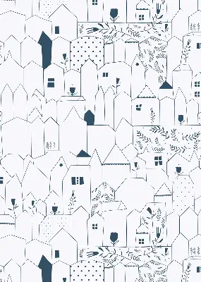 Notranji okenski zatemnilni rolo Narisane hiše