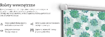 Notranji zatemnilni rolo za okno Zelene rože
