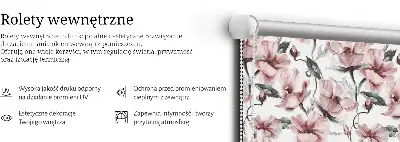 Notranji okenski zatemnilni rolo Rožnate rože