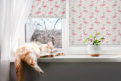 Notranji zatemnilni rolo za okno Flamingi