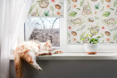 Notranji okenski zatemnilni rolo Lenivci in rastline