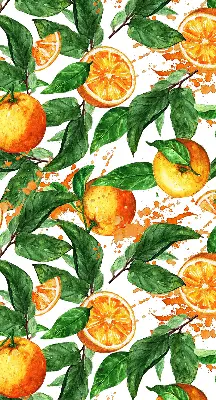 Zatemnilni rolo za balkonska vrata Pomaranče in listi