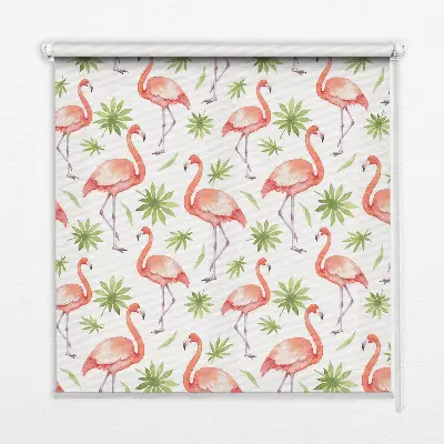 Tkaninski zatemnilni rolo Flamingo in listi