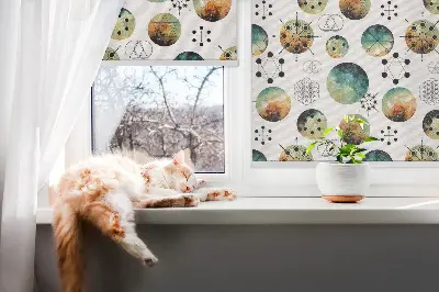 Notranji zatemnilni rolo za okno Barvni krogi