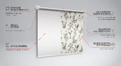 Notranji zatemnilni rolo za okno Narisane rože
