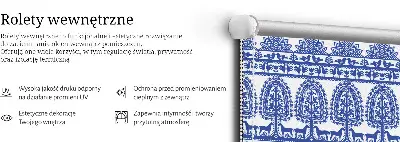 Zatemnilni rolo za balkonska vrata Modri ​​vzorec