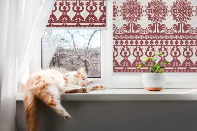 Notranji zatemnilni rolo za okno Rjavi vzorec