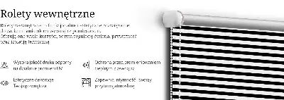 Notranji zatemnilni rolo za okno Črne črte