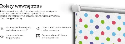 Notranji zatemnilni rolo za okno Barvite pike