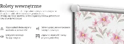 Notranji okenski zatemnilni rolo Rožnate rože
