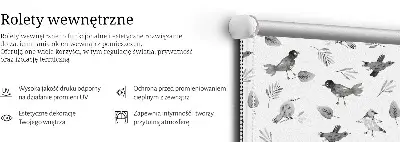 Notranji zatemnilni rolo Narisane ptice in listi