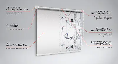 Notranji zatemnilni rolo za okno Čaplje in drevesa