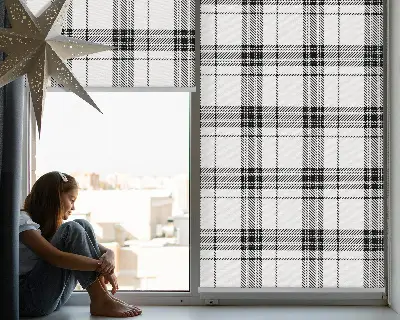 Notranji zatemnilni rolo Sivi tartan