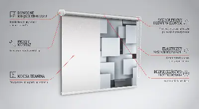 Zatemnilni rolo za okno Sivi 3D kvadratki
