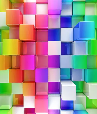 Notranji zatemnilni rolo Barvite 3D kocke