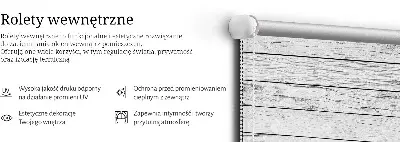 Notranji okenski zatemnilni rolo Sive deske