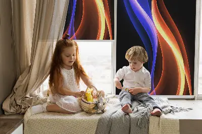 Notranji zatemnilni rolo Oranžna in modra animacija
