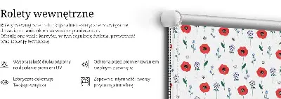 Notranji okenski zatemnilni rolo Makov cvet
