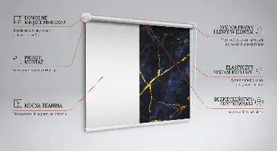 Notranji okenski zatemnilni rolo Temno moder marmor