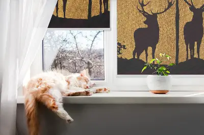 Notranji zatemnilni rolo za okno Jelen ponoči