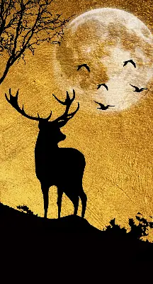 Notranji zatemnilni rolo za okno Jelen ponoči