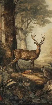 Notranji zatemnilni rolo za okno Živali v gozdu