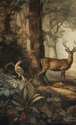 Notranji zatemnilni rolo za okno Živali v gozdu
