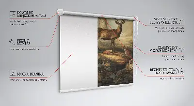 Notranji zatemnilni rolo za okno Živali v gozdu