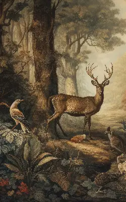 Notranji zatemnilni rolo za okno Živali v gozdu
