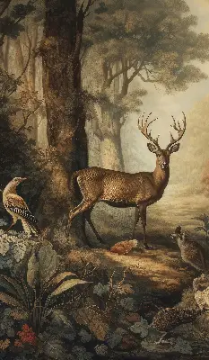 Notranji zatemnilni rolo za okno Živali v gozdu