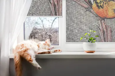 Notranji okenski zatemnilni rolo Ptica na veji