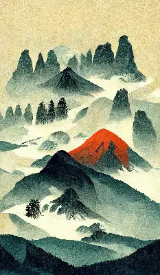 Zatemnilni rolo za okno Gore v megli