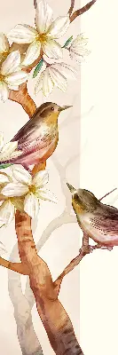 Zatemnilni rolo za okno Ptice na drevesu s cvetjem