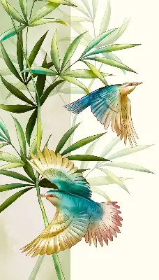 Notranji okenski zatemnilni rolo Ptice v listju