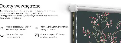 Notranji zatemnilni rolo za okno Ptice ob rožnem grmu