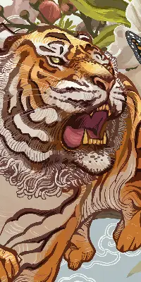 Notranji okenski zatemnilni rolo Tiger v rožah