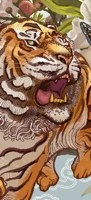 Notranji okenski zatemnilni rolo Tiger v rožah