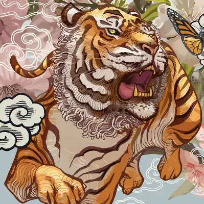 Notranji okenski zatemnilni rolo Tiger v rožah