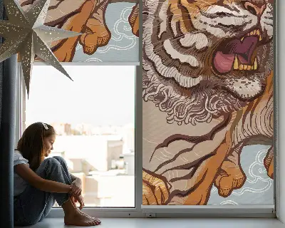 Notranji okenski zatemnilni rolo Tiger v rožah