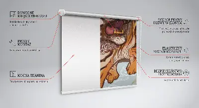 Notranji okenski zatemnilni rolo Tiger v rožah