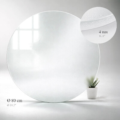 Okrogla steklena mizna plošča Polprosojna