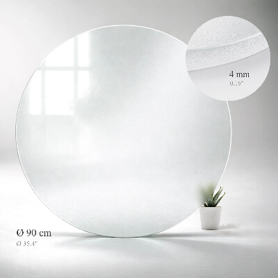 Okrogla steklena mizna plošča Polprosojna