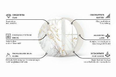 Okrogla steklena mizna plošča Grafična kompozicija marmorja