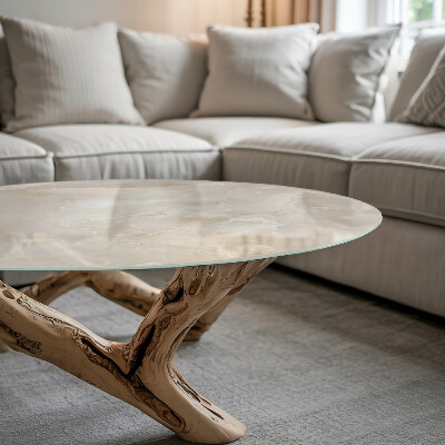 Okrogla steklena mizna plošča Grafična kompozicija marmorja