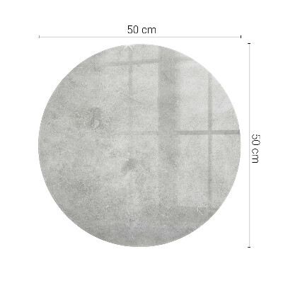 Okrogla steklena mizna plošča z natisom Praskine na betonski površini