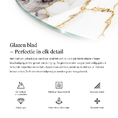 Okrogla steklena mizna plošča Stišen gozdni motiv