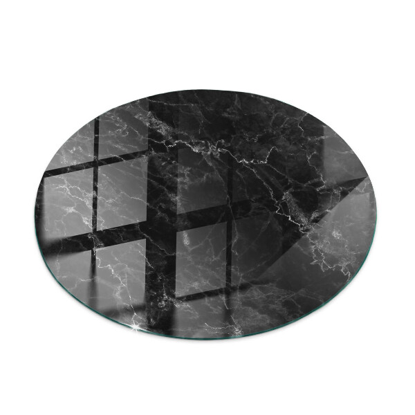 Okrogla steklena mizna plošča z natisom Marmor z nežnimi žilami