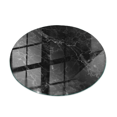 Okrogla steklena mizna plošča z natisom Marmor z nežnimi žilami