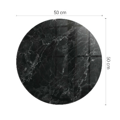 Okrogla steklena mizna plošča z natisom Marmor z nežnimi žilami