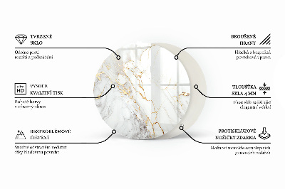 Steklena mizna plošča z natisom Les v harmoniji s smolo